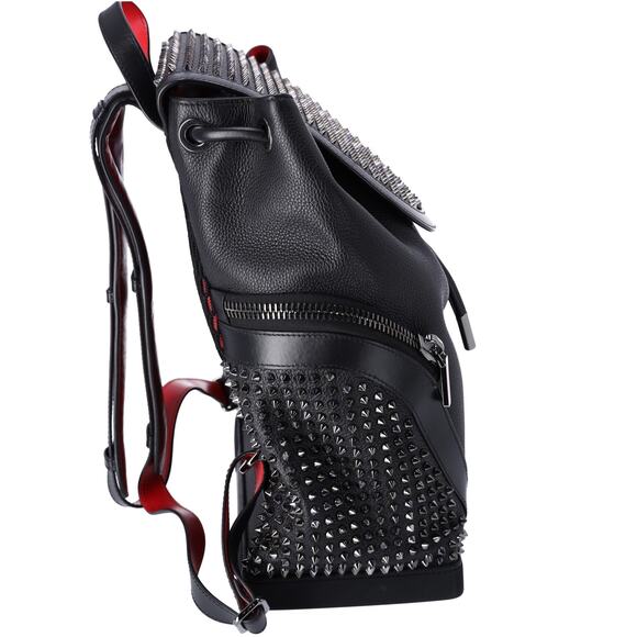 Christian Louboutin Explorafunk Studded Backpack 3175044 Black Red - Picture 7 of 7
